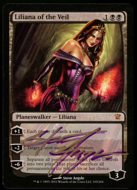 Magic Liliana of the Veil Innistrad #105 Signed Autographed by Steve Argyle (A)