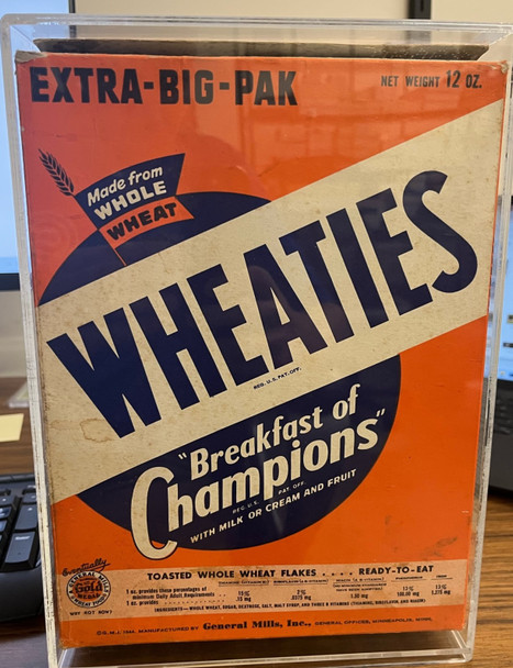 1944 Wheaties 12 oz. Box Bernie Bierman Panel on Back