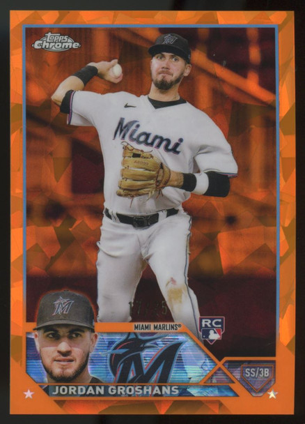 2023 Topps Chrome Sapphire Jordan Groshans RC Orange /25 #386