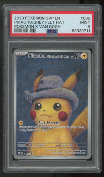 Pokemon Pikachu with Grey Felt Hat Van Gogh Promo #85 PSA 9
