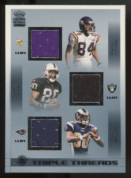 2002 Crown Royale Moss Rice Bruce Triple Threads Jersey #29