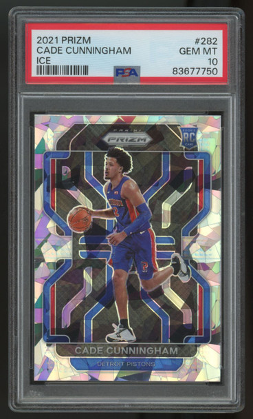 2021-22 Prizm Cade Cunningham RC Cracked Ice #282 PSA 10