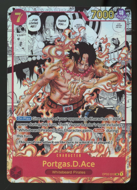 One Piece Portgas.D.Ace Paramount War Manga Parallel Alternate Art #OP02-013 SR