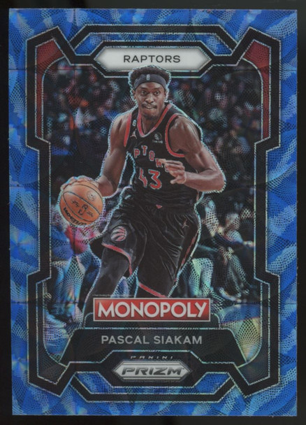 2023-24 Prizm Monopoly Pascal Siakam Tiger Stripe Boardwalk Blue #82