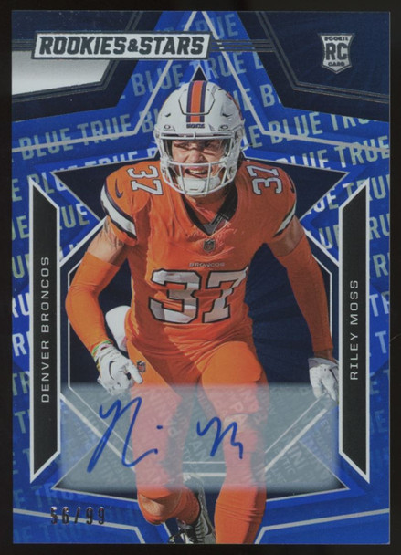 2023 Rookies & Stars Riley Moss RC Auto True Blue /99 #177