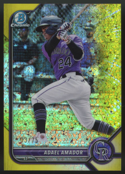 2022 Bowman Chrome Adael Amador Yellow Mini Diamonds /75 #BCP-109