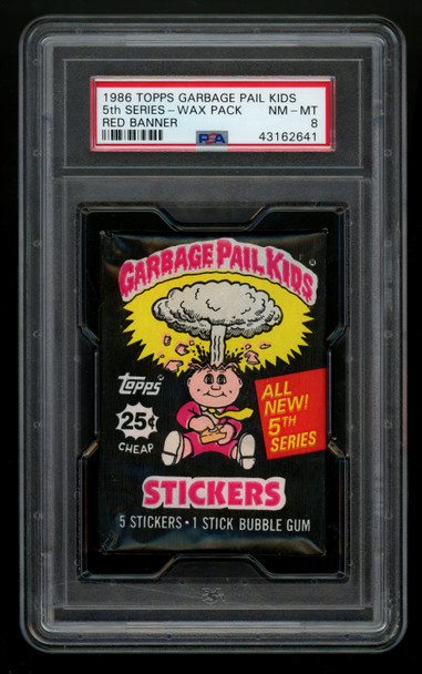 1986 Topps Garbage Pail Kids 5th Series Wax Pack Red Banner PSA 8