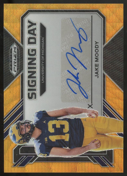 2023 Prizm Draft Jake Moody Signing Day RC Auto Orange Wave /75 #SD-JMO