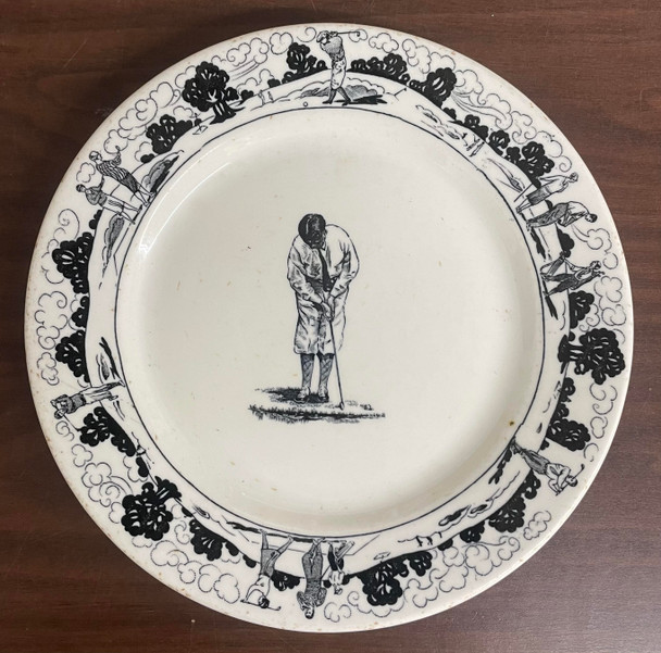 Warwick China Nelson's Crockery Store Vintage Golf Plate