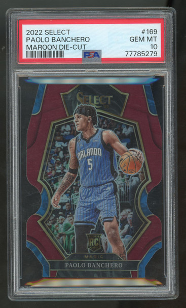 2022-23 Select Paolo Banchero RC Die Cut Maroon /175 #169 PSA 10