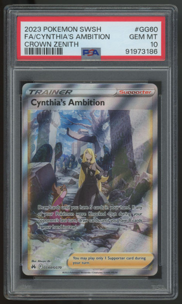 2023 Pokemon Cynthia's Ambition Crown Zenith Full Art #GG60 PSA 10