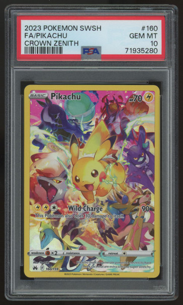2023 Pokemon Pikachu Crown Zenith Full Art #160 PSA 10