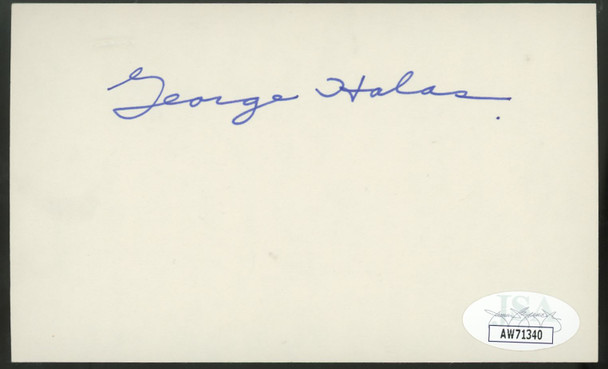 George Halas Signed Autographed Index Card JSA
