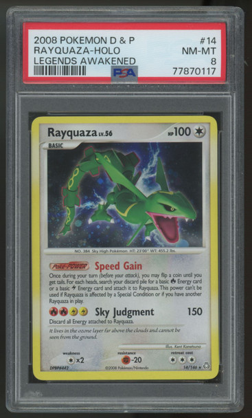 2008 Pokemon Rayquaza Legends Awakened Holo #14 PSA 8