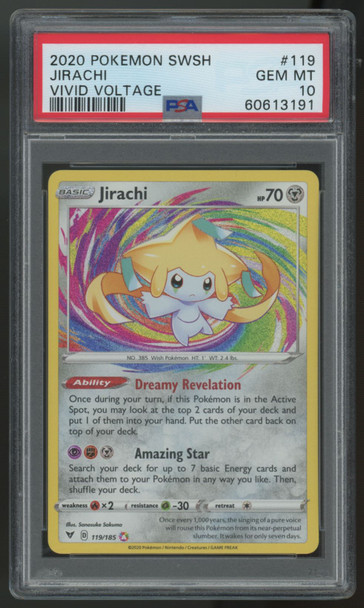 2020 Pokemon Jirachi Vivid Voltage Amazing Rare #119 PSA 10