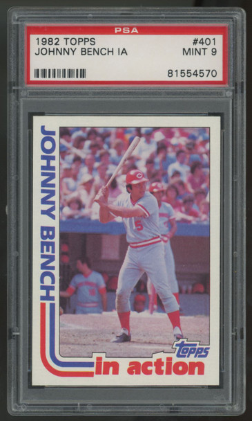 1982 Topps Johnny Bench In Action #401 PSA 9