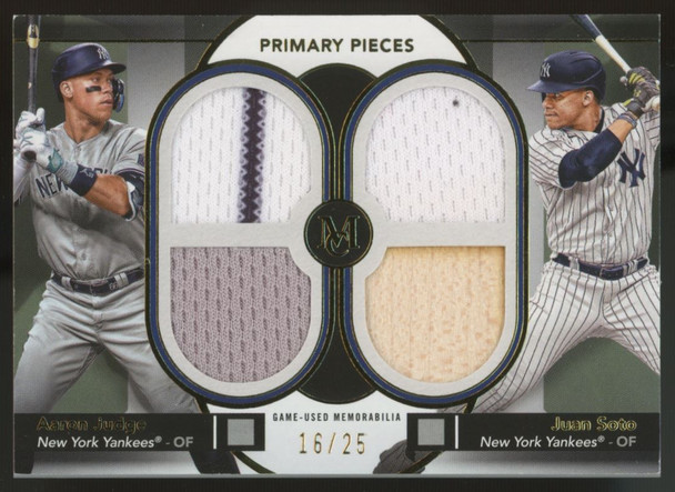 2024 Museum Collection Aaron Judge Juan Soto Primary Pieces Quad Relic Gold /25