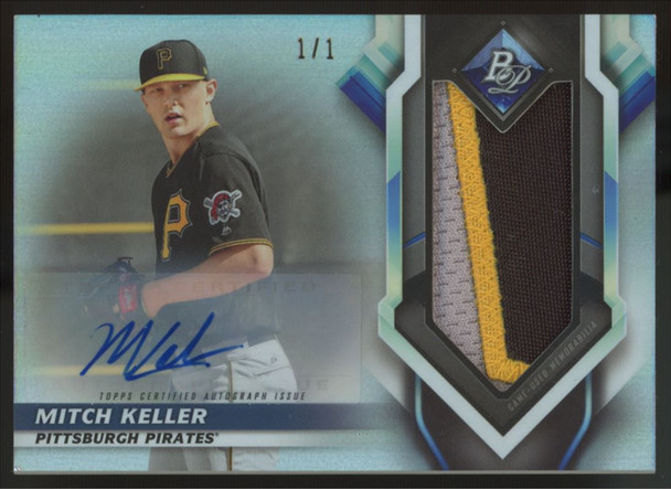 2019 Bowman Platinum Mitch Keller Patch Auto 1/1 #PPA-MK