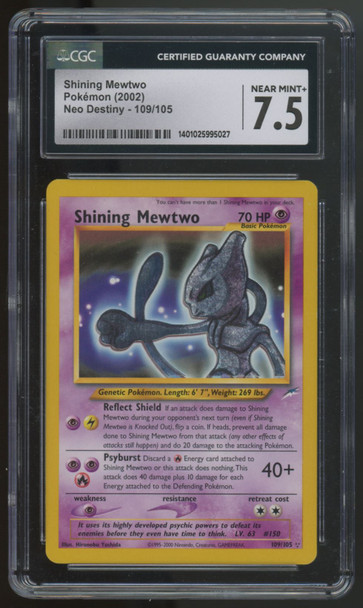 2002 Pokemon Shining Mewtwo Neo Destiny #109 CGC 7.5