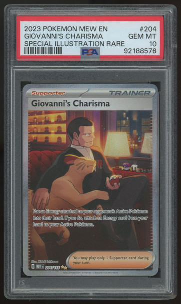 2023 Pokemon Giovanni's Charisma 151 Special Illustration Rare #204 PSA 10