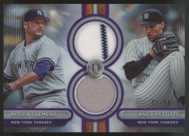 2024 Topps Tribute Roger Clemens Andy Pettitte Dual Patch Purple /50 #DR2-CP