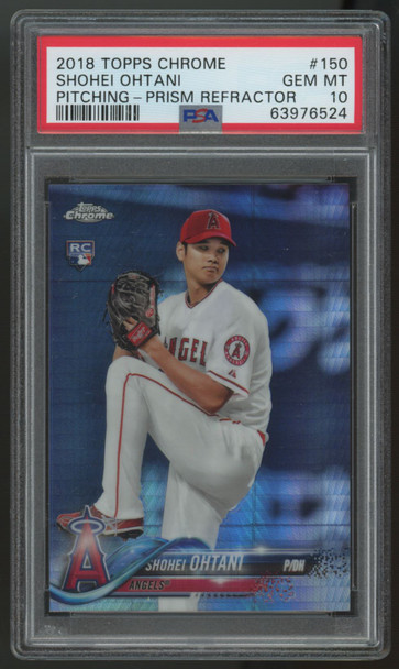 2018 Topps Chrome Shohei Ohtani RC Prism Refractor #150 PSA 10