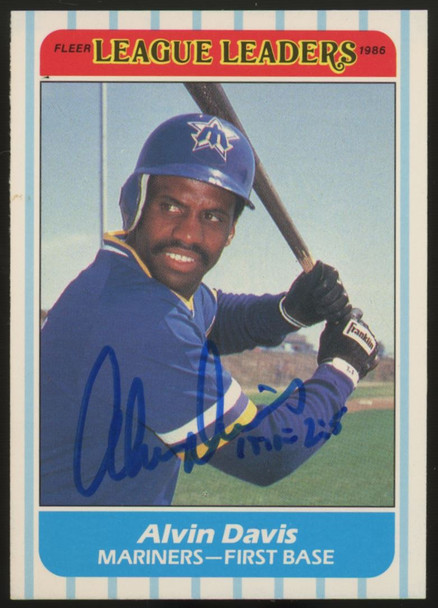 1986 Fleer Limited Edition Alvin Davis #9 Signed Auto JSA