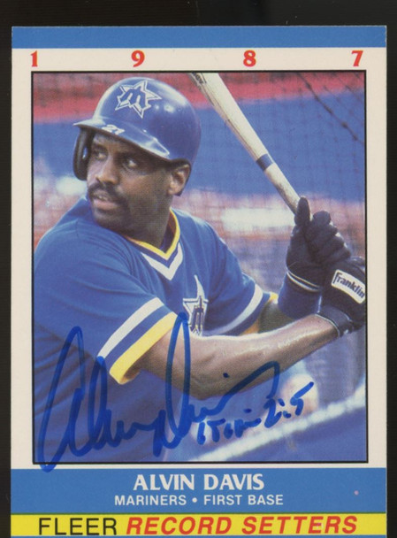 1987 Fleer Limited Edition Alvin Davis #5 Signed Auto JSA