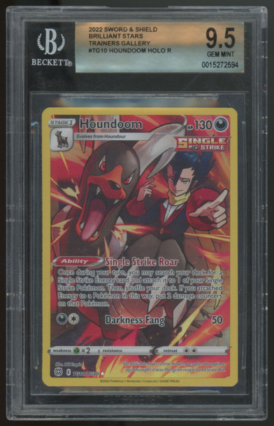 2022 Pokemon Houndoom Brilliant Stars Trainer Gallery Holo #TG10 BGS 9.5