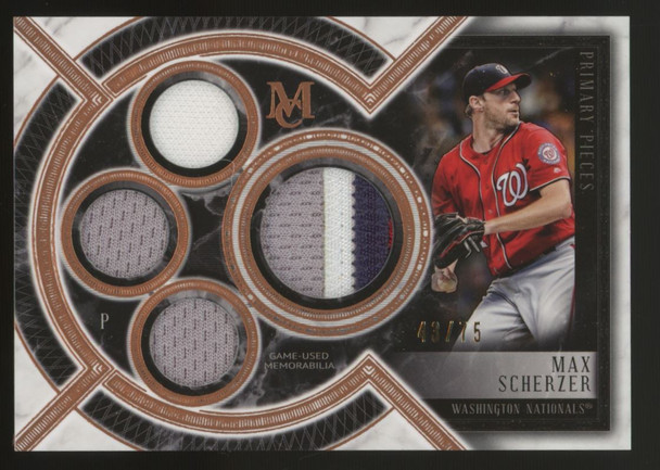 2018 Museum Collection Max Scherzer Primary Pieces Quad Relic 43/75 #SPQR-MS
