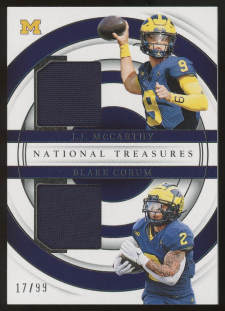 2024 National Treasures JJ McCarthy Blake Corum RC Dual Patch /99 #TDM-MICH