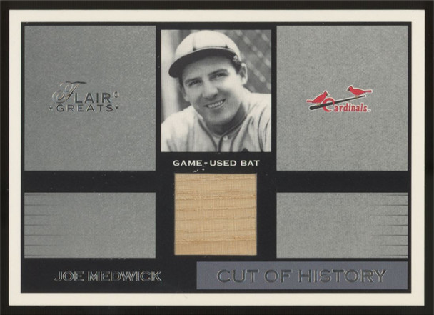 2003 Flair Greats Joe Medwick Cut of History Game-Used Bat Relic