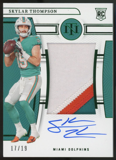 2022 National Treasures Skylar Thompson RC Patch Auto RPA Emerald /19 #201