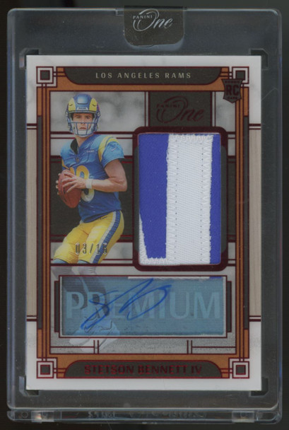 2023 Panini One Stetson Bennett Premium RC Patch Auto RPA /15 #139