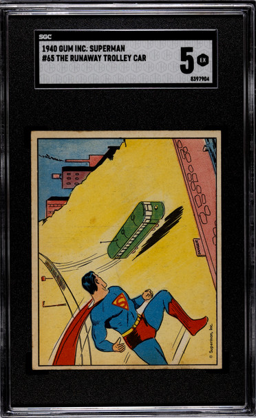 1940 Gum Inc Superman The Runaway Trolley Car #65 SGC 5