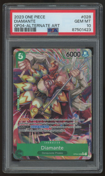 2023 One Piece Diamante OP04 Alt Art #028 PSA 10