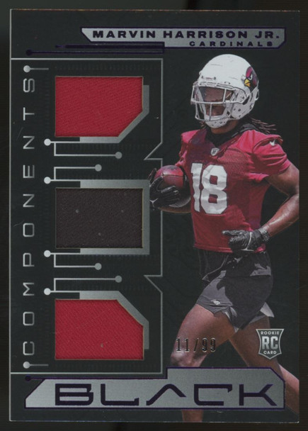 2024 Black Marvin Harrison Jr. RC Components Triple Jersey Patch /99 #CO4