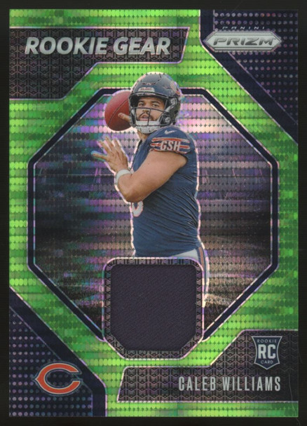2024 Prizm Caleb Williams RC Rookie Gear Neon Green Pulsar #RG-CWS