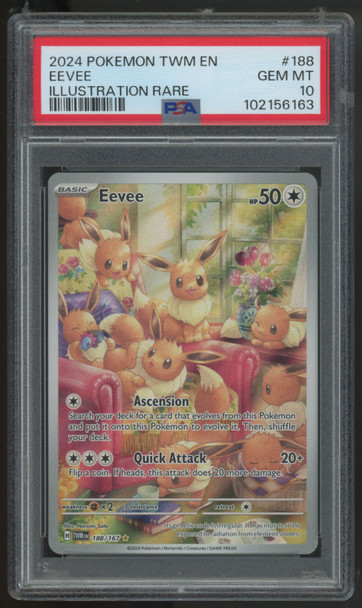 2024 Pokemon Eevee Twilight Masquerade Illustration Rare #188 PSA 10