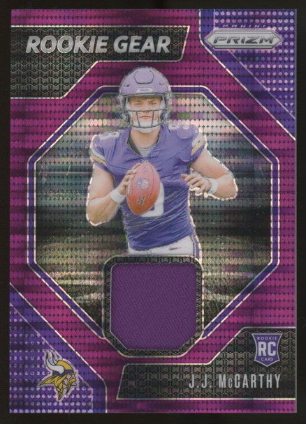 2024 Prizm J.J. McCarthy RC Rookie Gear Purple Pulsar #RG-JJM