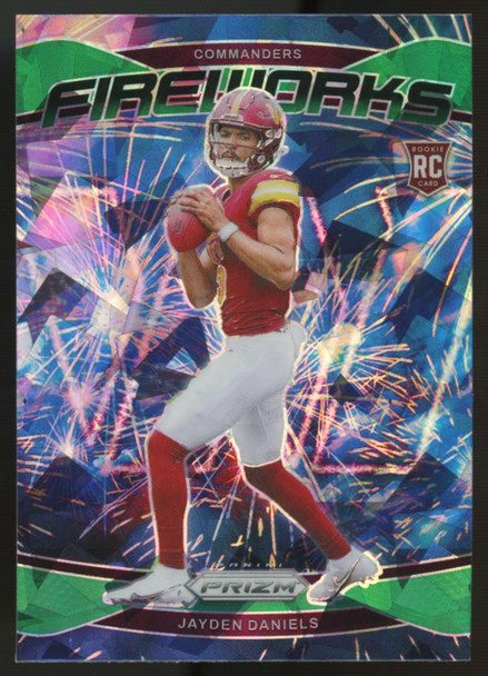 2024 Prizm Jayden Daniels RC Fireworks Green Cracked Ice #24