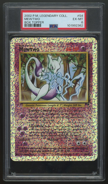 2002 Pokemon Mewtwo Legendary Collection Box Topper #s4 PSA 6