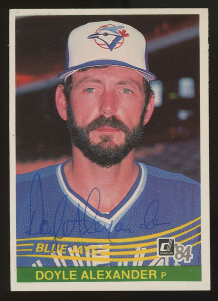 1984 Donruss Doyle Alexander #439 Signed Auto JSA