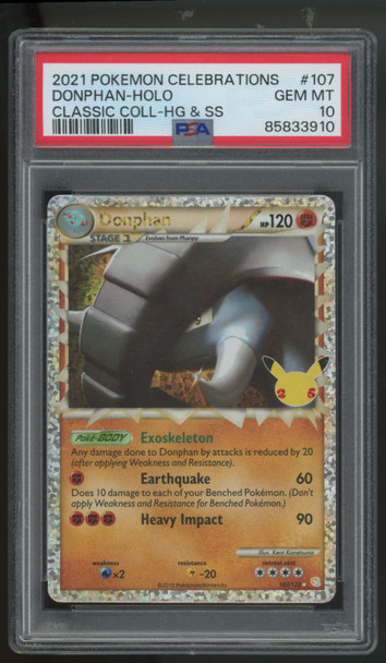 2021 Pokemon Donphan Classic Collection Holo #107 PSA 10