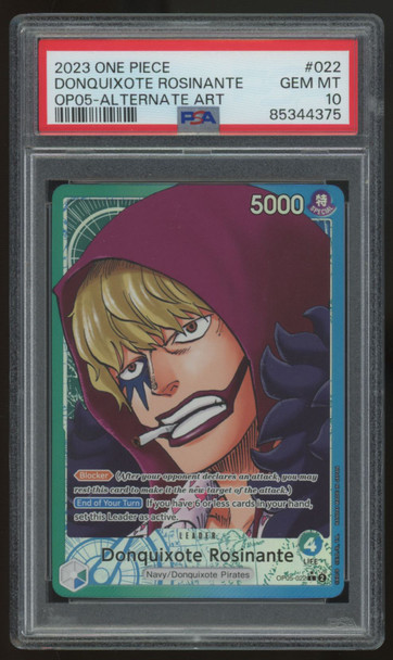 2023 One Piece Donquixote Rosinante OP05 Alternate Art #022 PSA 10