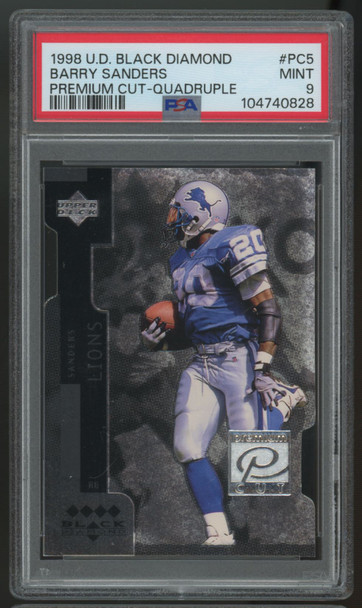 1998 Black Diamond Barry Sanders Premium Cut Quadruple #PC5 PSA 9 Pop 3