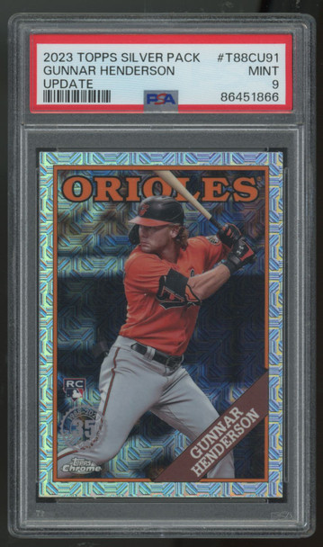 2023 Topps Chrome Silver Pack Gunnar Henderson RC Mojo #T88CU91 PSA 9