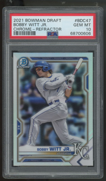 2021 Bowman Draft Chrome Bobby Witt Jr Refractor #BDC47 PSA 10