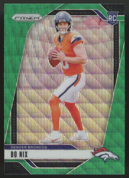 2024 Panini Prizm Bo Nix RC Green Wave #309
