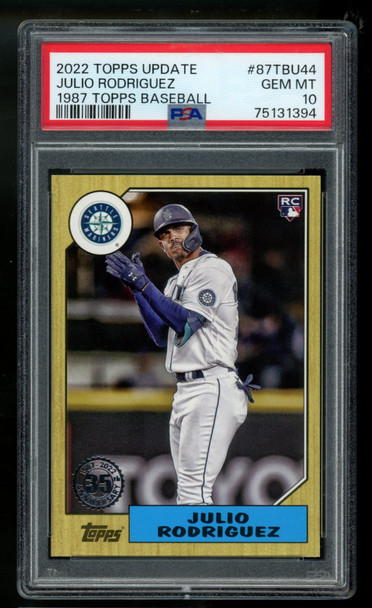 2022 Topps Update Julio Rodriguez RC 1987 Topps Baseball #87TBU44 PSA 10